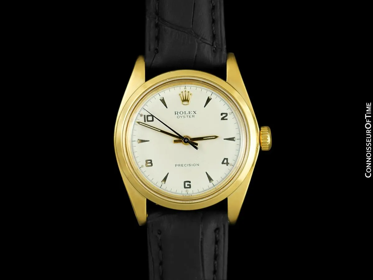 Rolex Oyster Classic Vintage Mens Handwound Watch - 18K Gold Plated & Stainless Steel
