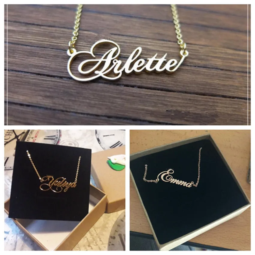 Rose Gold Color Personalized Customized Cursive