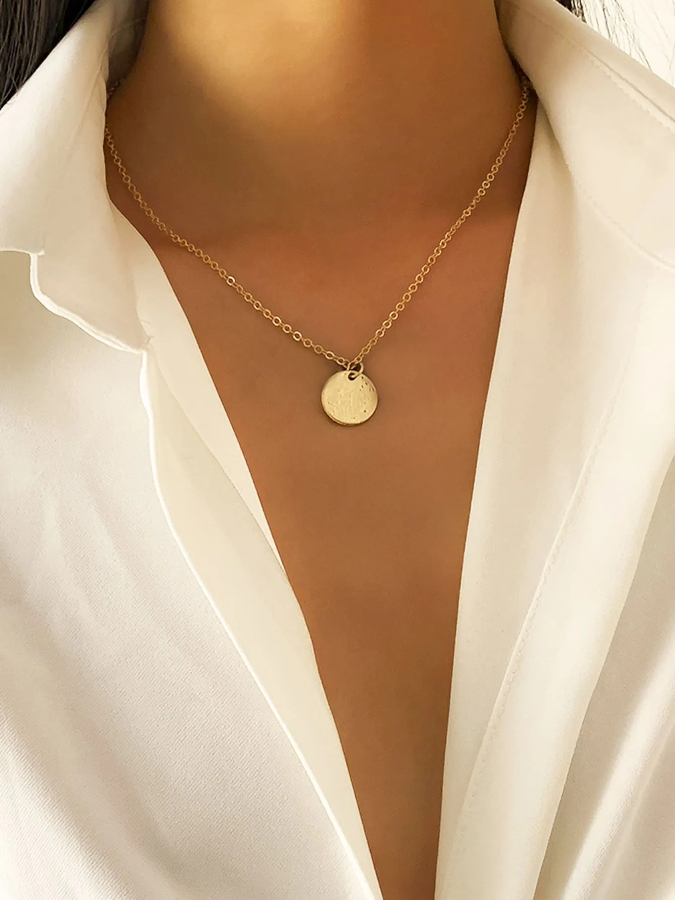 Round Charm Necklace Dainty Necklace Novelty Necklace Creative Necklace