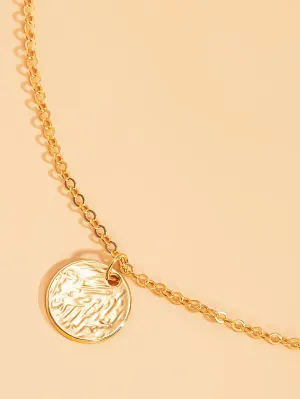 Round Charm Necklace Dainty Necklace Novelty Necklace Creative Necklace