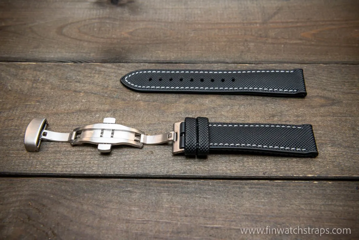 Sailcloth waterproof hybrid fluororubber (FKM) watch strap, premium quality, for sports, divers watches, width: 20, 22 mm.