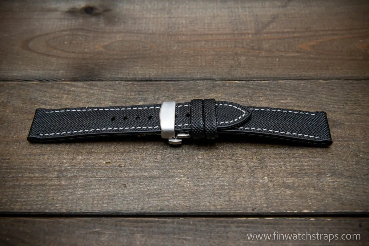 Sailcloth waterproof hybrid fluororubber (FKM) watch strap, premium quality, for sports, divers watches, width: 20, 22 mm.