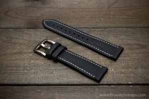 Sailcloth waterproof hybrid fluororubber (FKM) watch strap, premium quality, for sports, divers watches, width: 20, 22 mm.