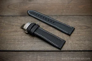 Sailcloth waterproof hybrid fluororubber (FKM) watch strap, premium quality, for sports, divers watches, width: 20, 22 mm.