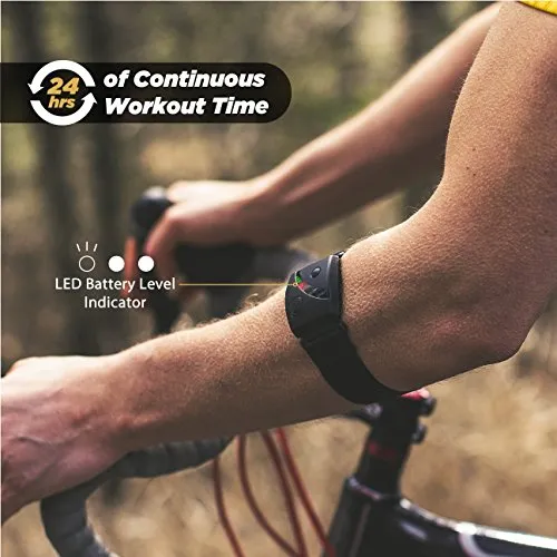 Scosche Rhythm 24, Premium Heart Rate Strap/Band, Real-Time Heart Rate Data & Running Dynamics, Professional Athlete Running Heart Rate Monitor HRM Optical with Dual Band ANT  & Bluetooth Smart