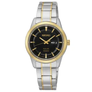 Seiko Core: Womens 29mm Two-Tone Wrist Watch with LumiBrite Hands, Stainless Steel SUT166