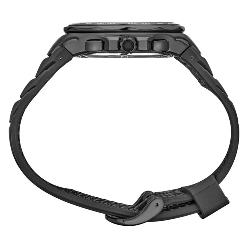 SEIKO Mens Coutura Black Dial Silicone Strap Solar Chronograph Watch - SSC811