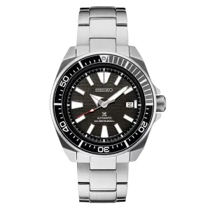 Seiko Prospex Samurai Mens Stainless Steel Band Black Dial Automatic Watch - SRPB51
