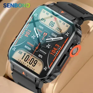 SENBONO New Men's Smartwatch Bluetooth Call Heart Rate Monitor Watch Big Bettery 100  Sport Modes Smart Watch for Men Women