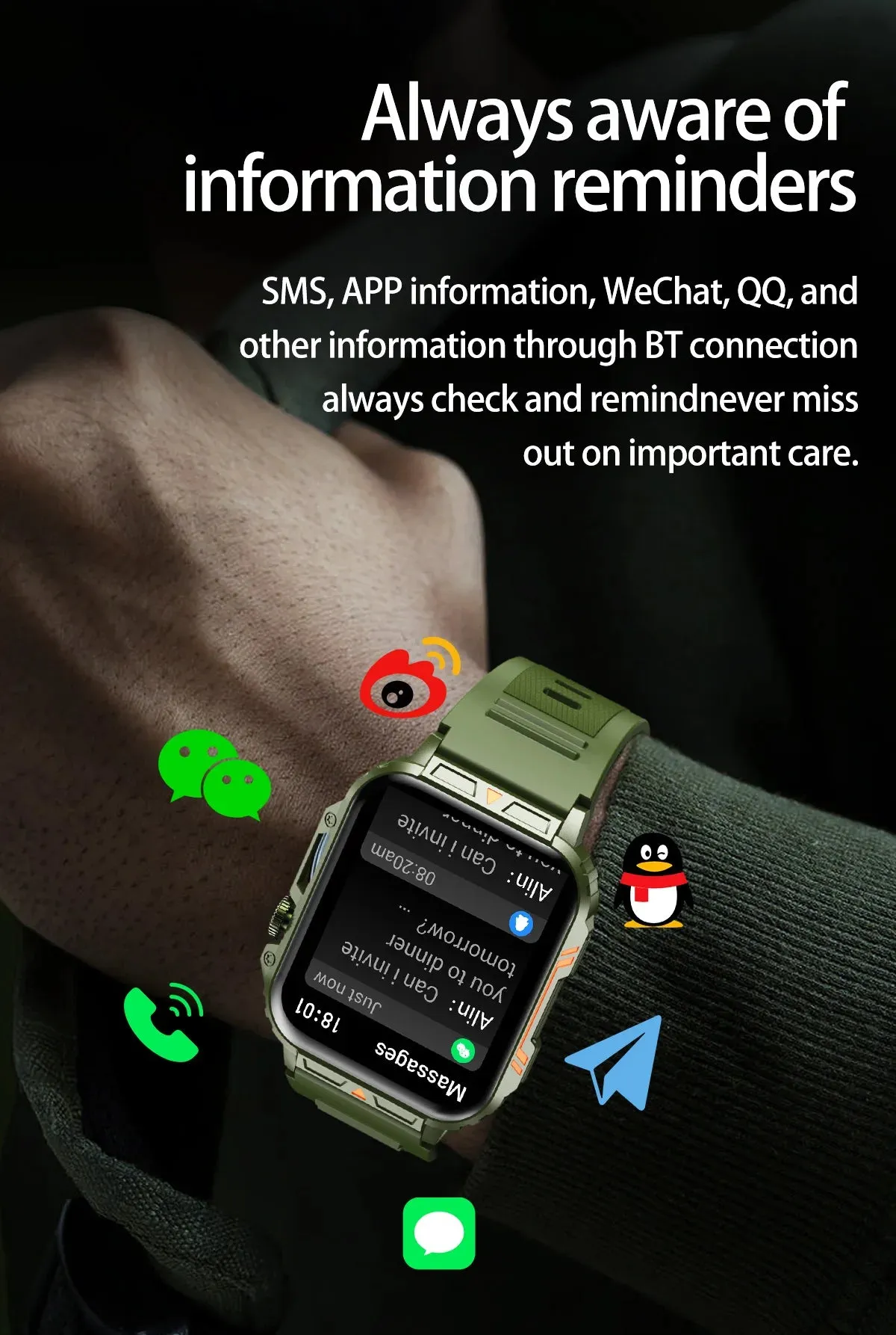 SENBONO New Men's Smartwatch Bluetooth Call Heart Rate Monitor Watch Big Bettery 100  Sport Modes Smart Watch for Men Women