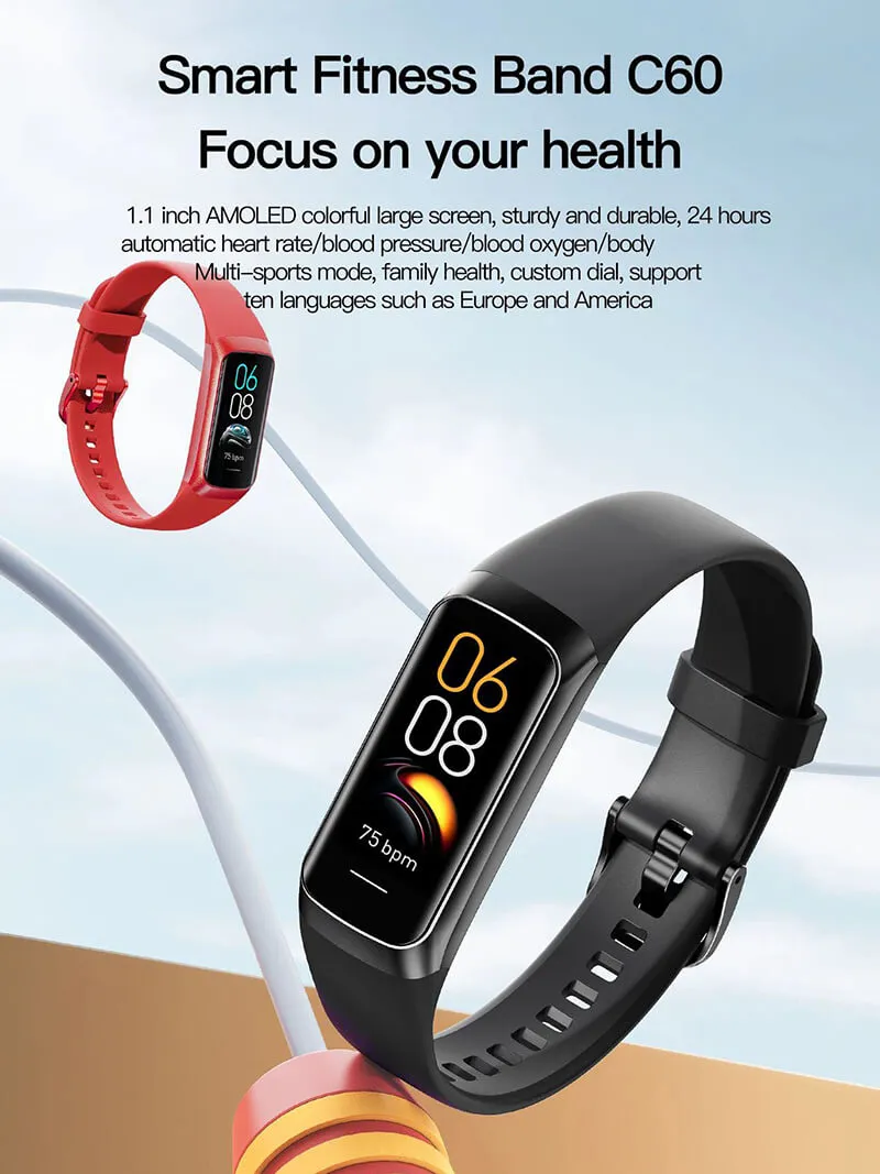 Smart Watch with 1.1-inch AMOLED display and Magnetic Charging - SF0560
