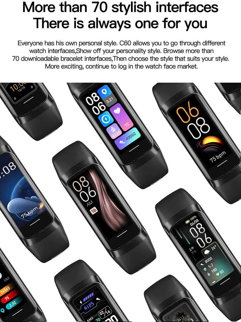 Smart Watch with 1.1-inch AMOLED display and Magnetic Charging - SF0560