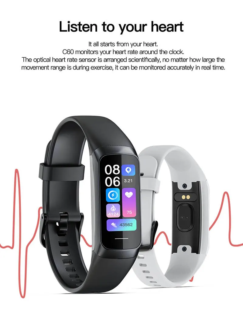 Smart Watch with 1.1-inch AMOLED display and Magnetic Charging - SF0560