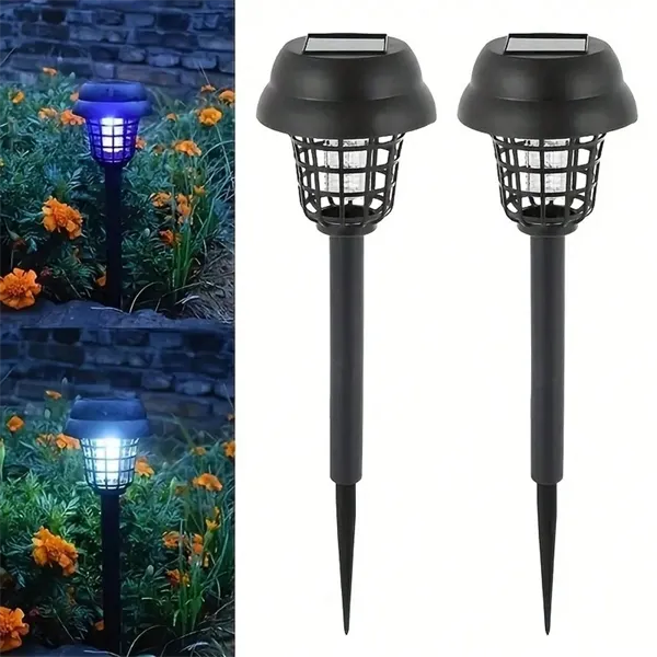 Solar Powered Waterproof Mosquito Killer Lamp  Outdoor Electric Fly Trap & Insect Zapper for Garden & Yard