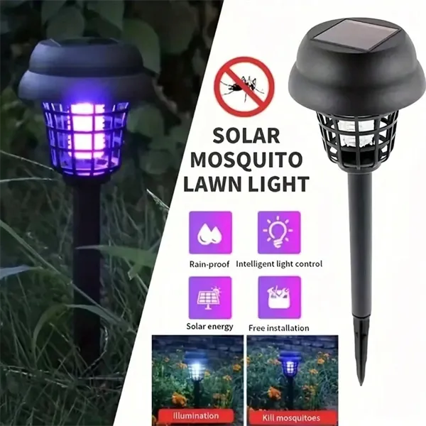 Solar Powered Waterproof Mosquito Killer Lamp  Outdoor Electric Fly Trap & Insect Zapper for Garden & Yard