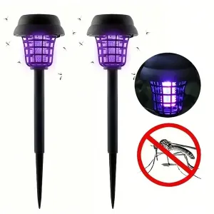 Solar Powered Waterproof Mosquito Killer Lamp  Outdoor Electric Fly Trap & Insect Zapper for Garden & Yard