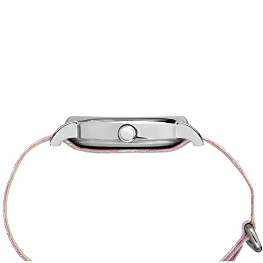 Timex Womens Weekender White Dial Rose Band Sliding Wrist Watch -  TW2R242