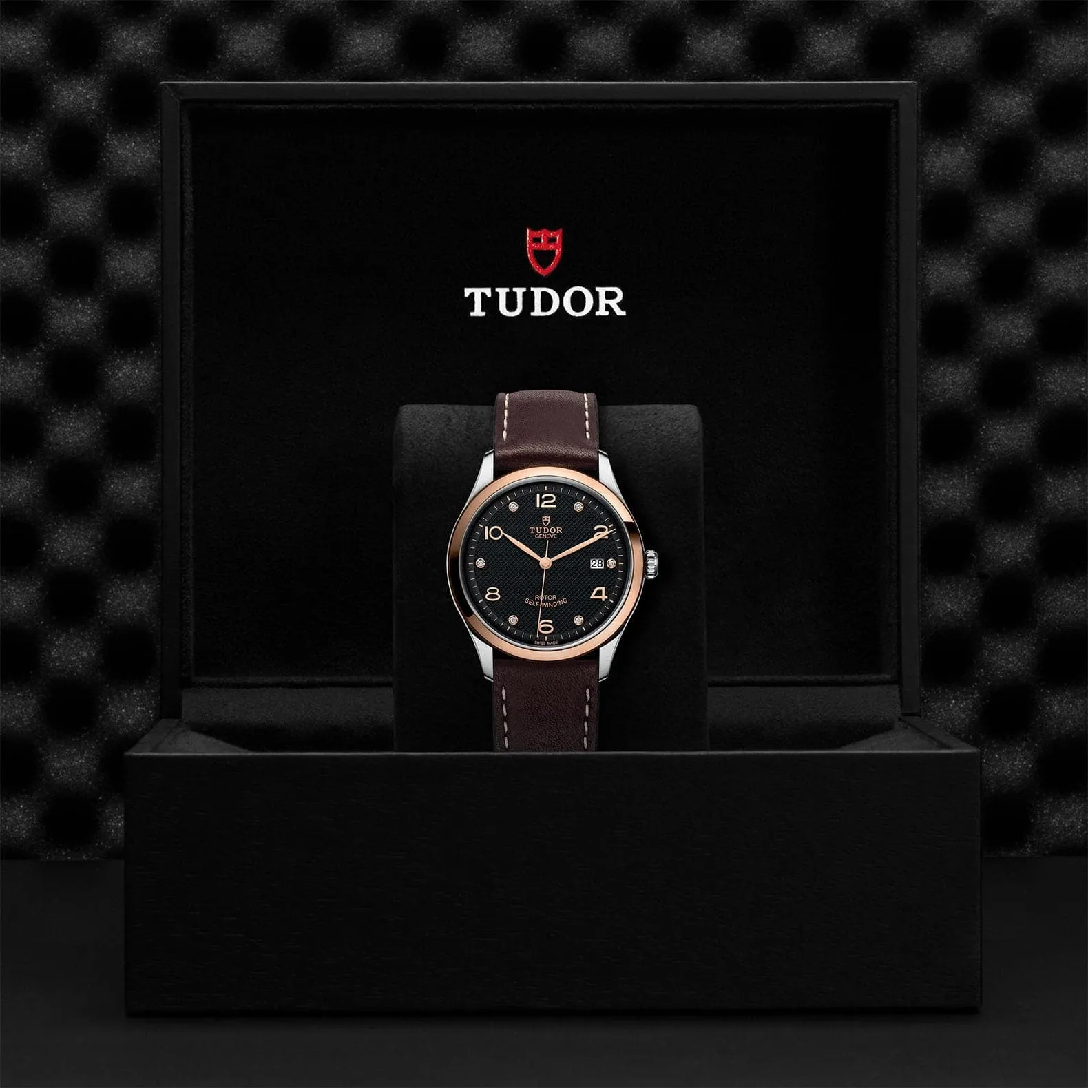TUDOR 1926 39mm Black Diamond Dial and Leather Strap - M91551-0008