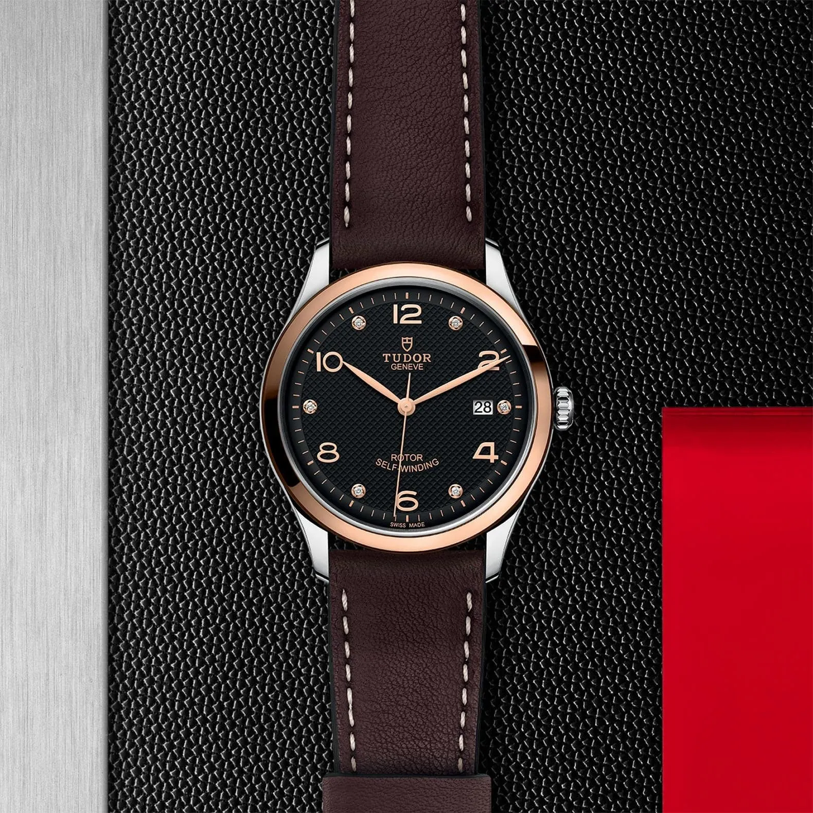 TUDOR 1926 39mm Black Diamond Dial and Leather Strap - M91551-0008