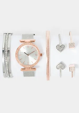 Two Tone Watch & Bracelet Set
