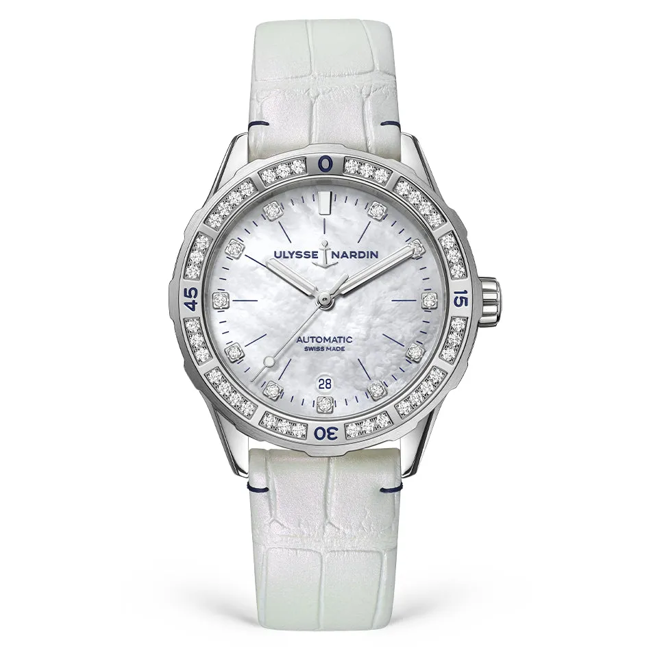 Ulysse Nardin - Lady Diver White - Alligator Leather Strap - 39mm
