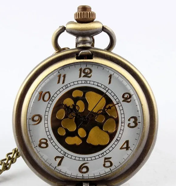 Vintage Unisex Bronze The Hunger Russia Game Necklace Pocket FOB Watch