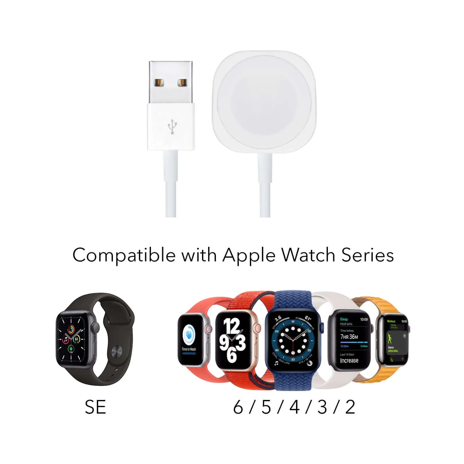 Wasserstein Magnetic Apple Watch Charger for Apple Watch SE / 6 / 5 / 4 / 3 / 2