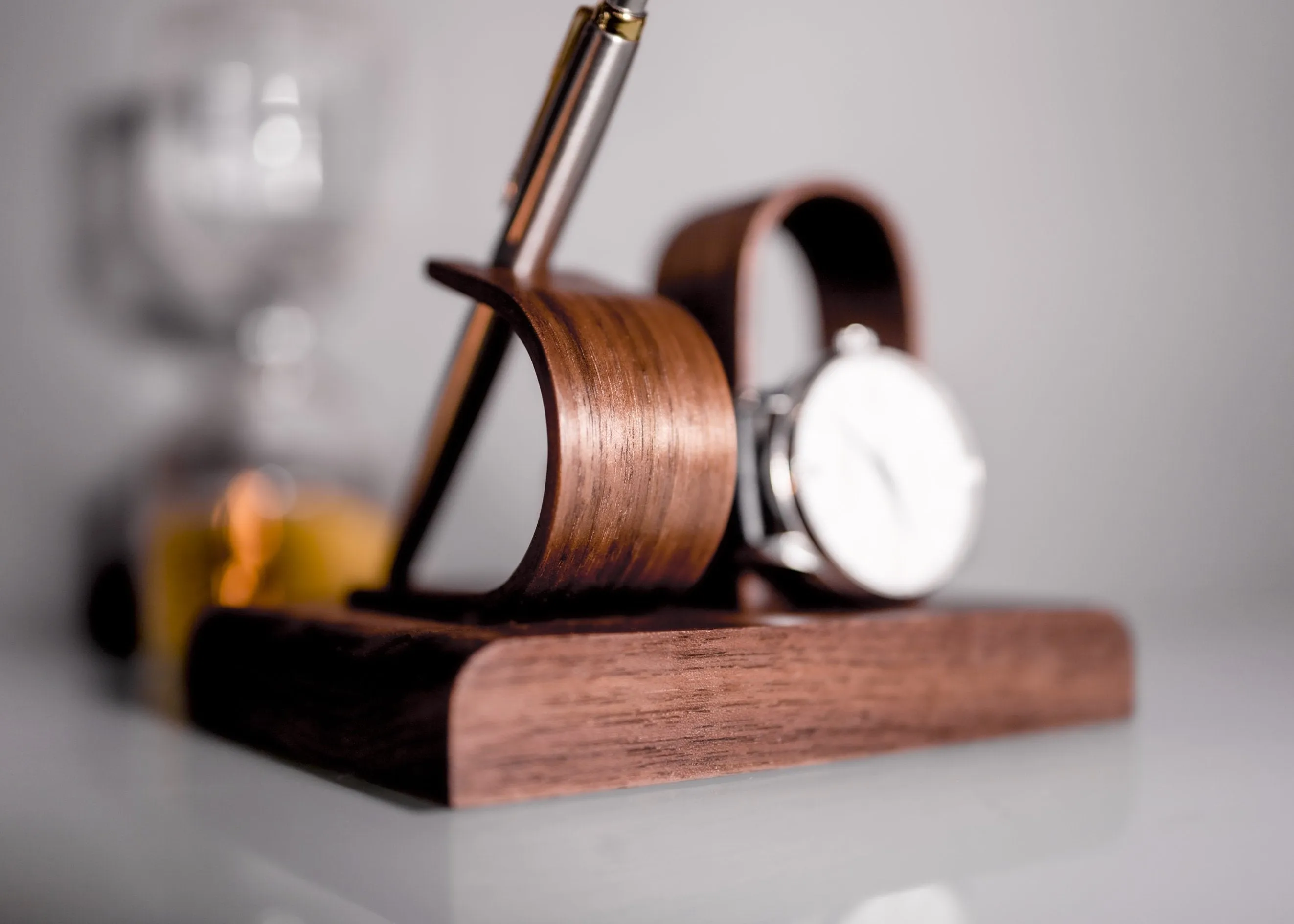Watch and Pen Stand Display - Walnut