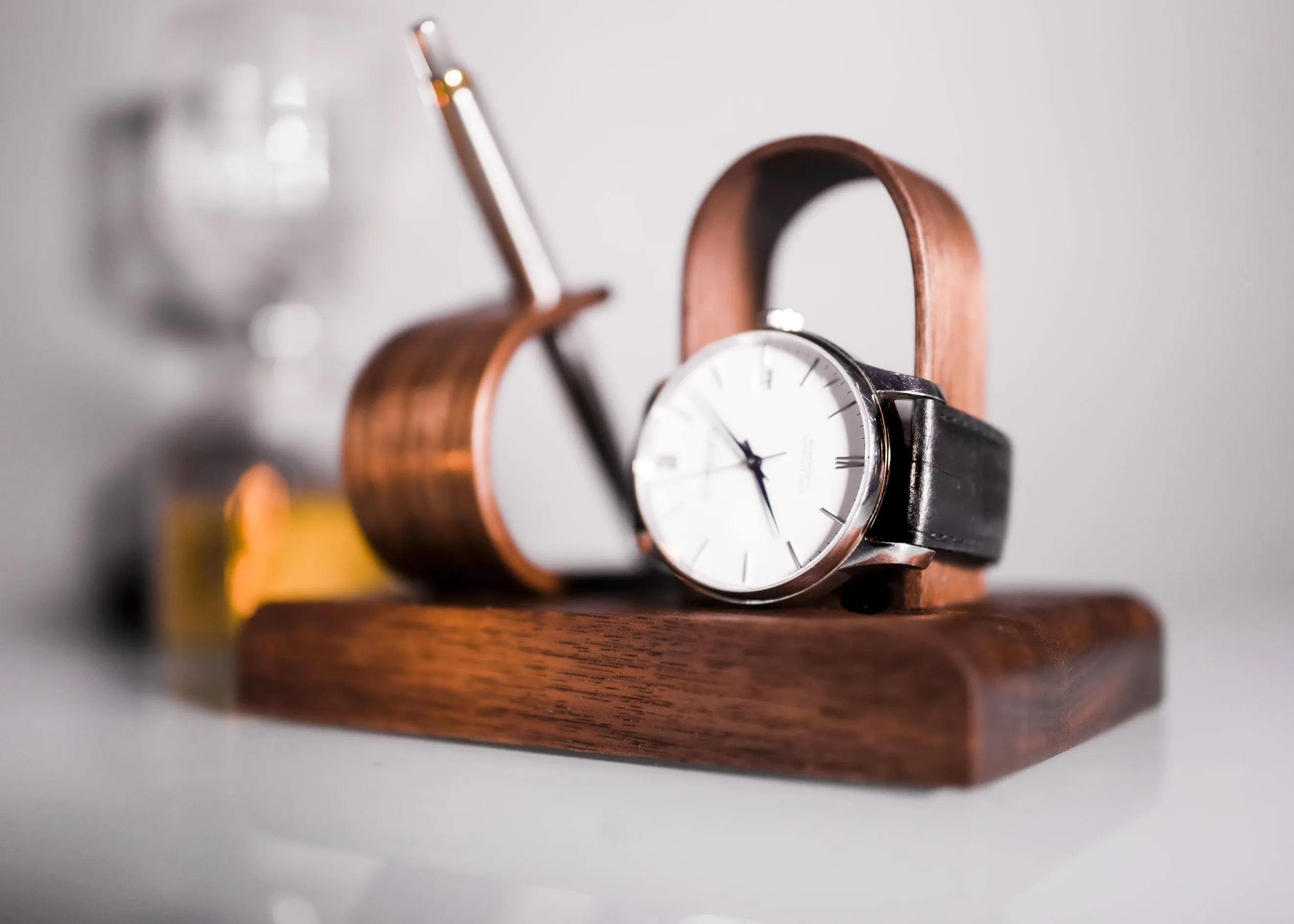 Watch and Pen Stand Display - Walnut