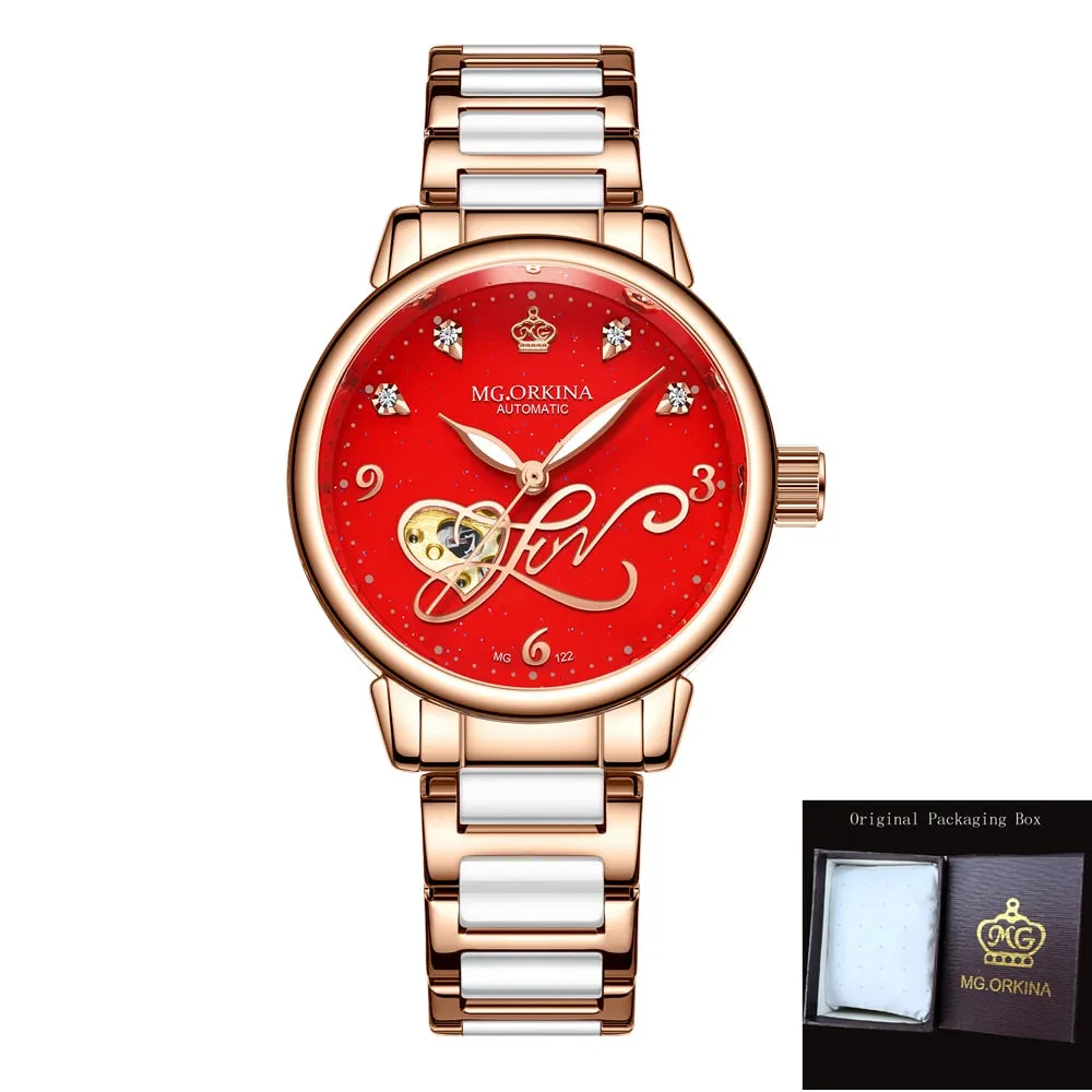 Women's Casual Hollow Steel Strap Luminous Hands Bracelet Wristwatches