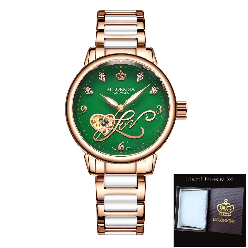 Women's Casual Hollow Steel Strap Luminous Hands Bracelet Wristwatches