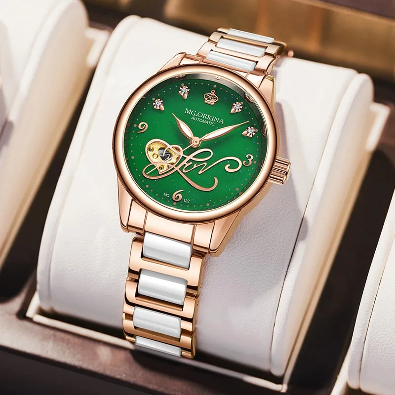 Women's Casual Hollow Steel Strap Luminous Hands Bracelet Wristwatches