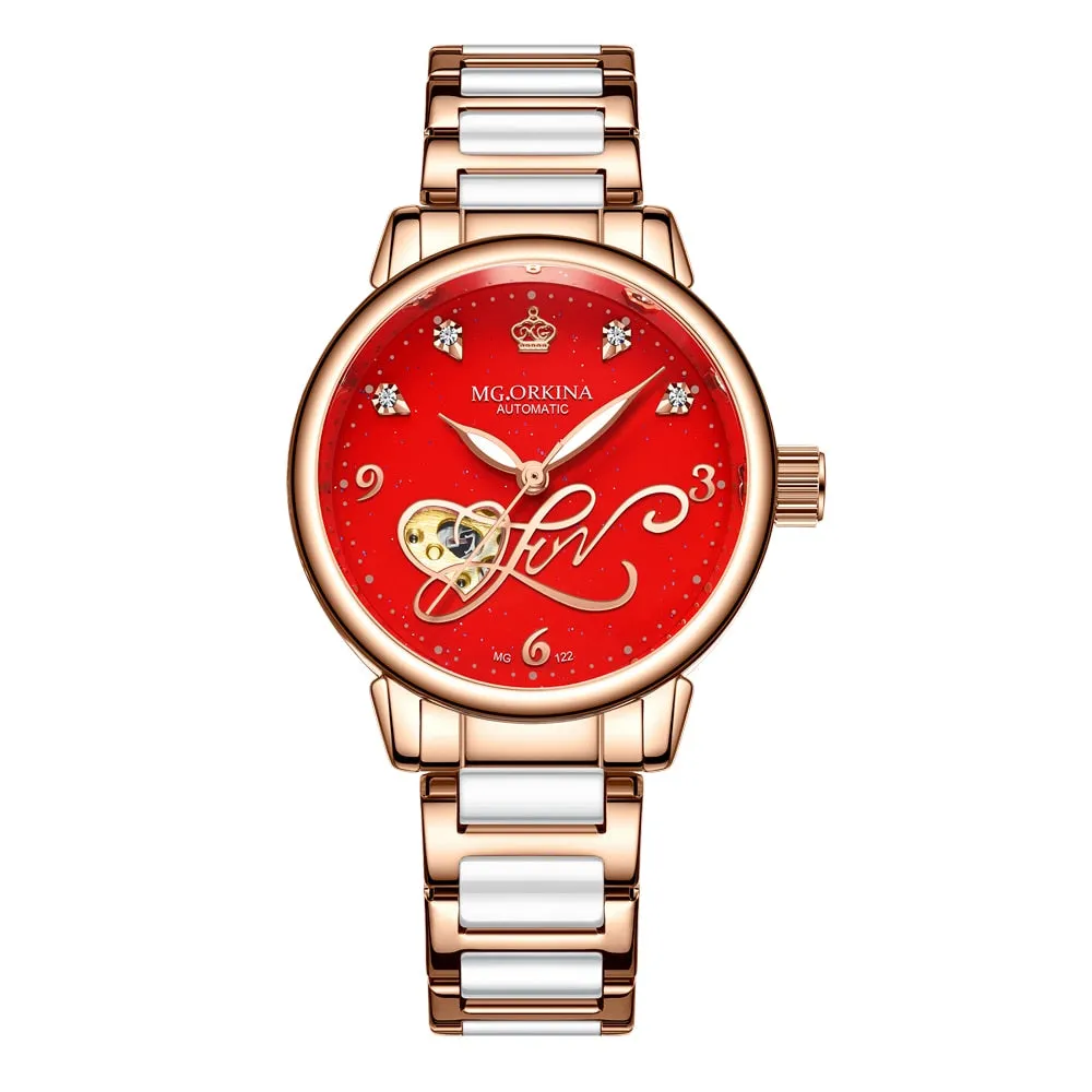 Women's Casual Hollow Steel Strap Luminous Hands Bracelet Wristwatches