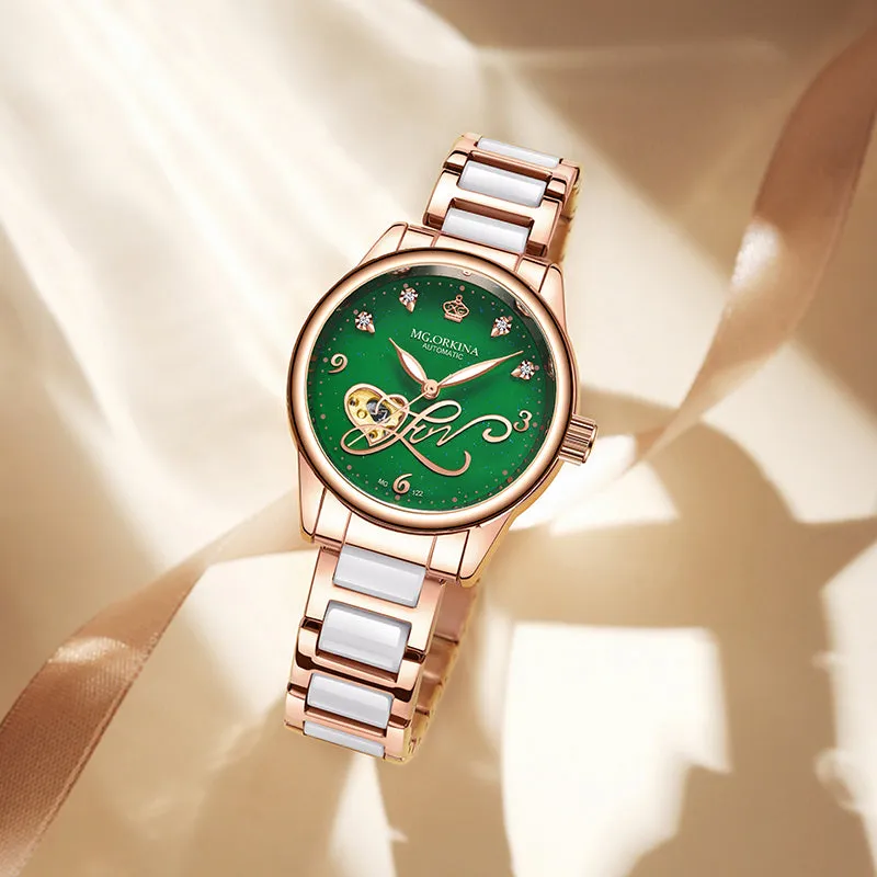 Women's Casual Hollow Steel Strap Luminous Hands Bracelet Wristwatches