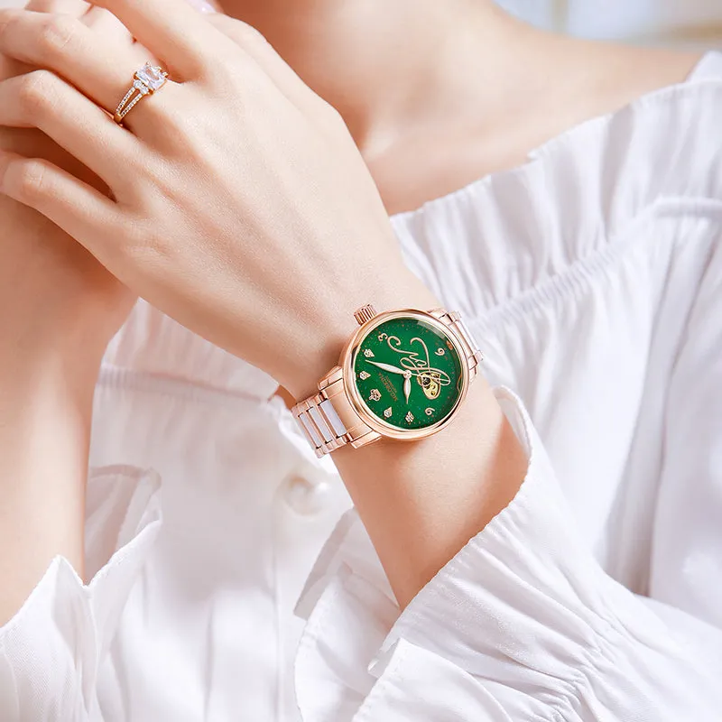 Women's Casual Hollow Steel Strap Luminous Hands Bracelet Wristwatches