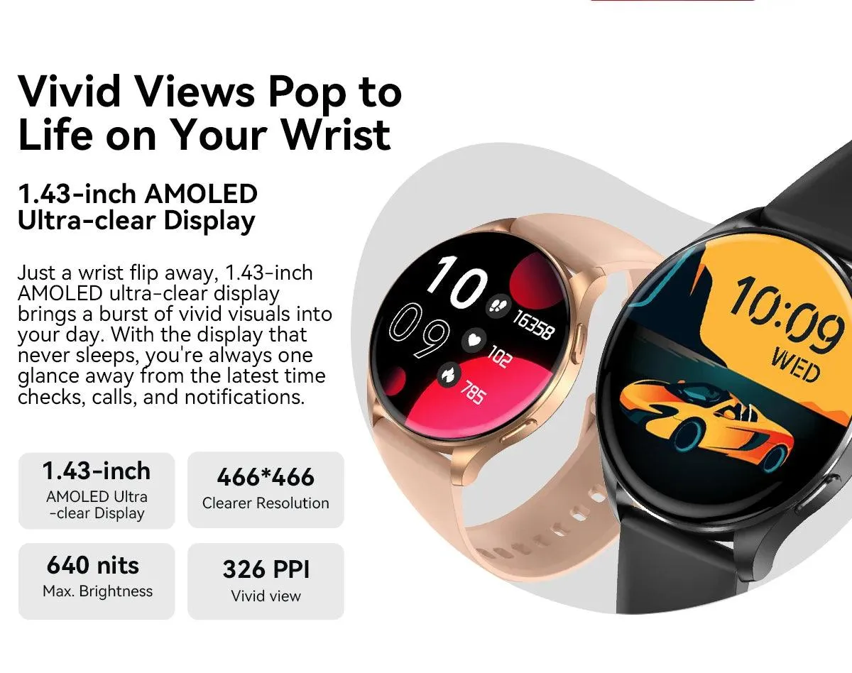 World Premiere Blackview Smartwatch X20 AMOLED Display Hi-Fi Bluetooth